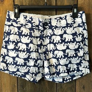 Lily Pulitzer navy and white elephant shorts
